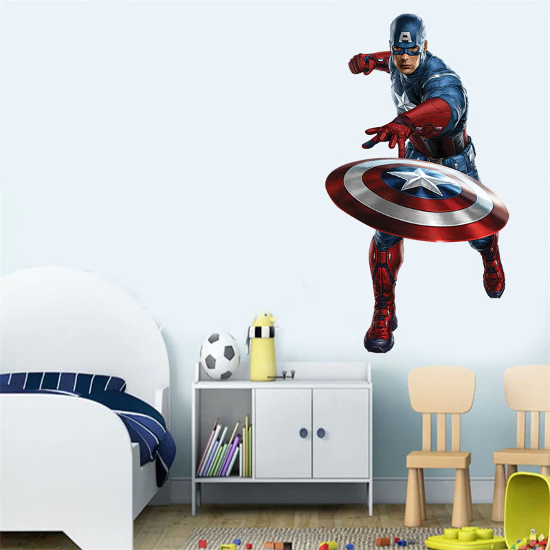 מדבקות קיר גדולות דגם קפטן אמריקה 3