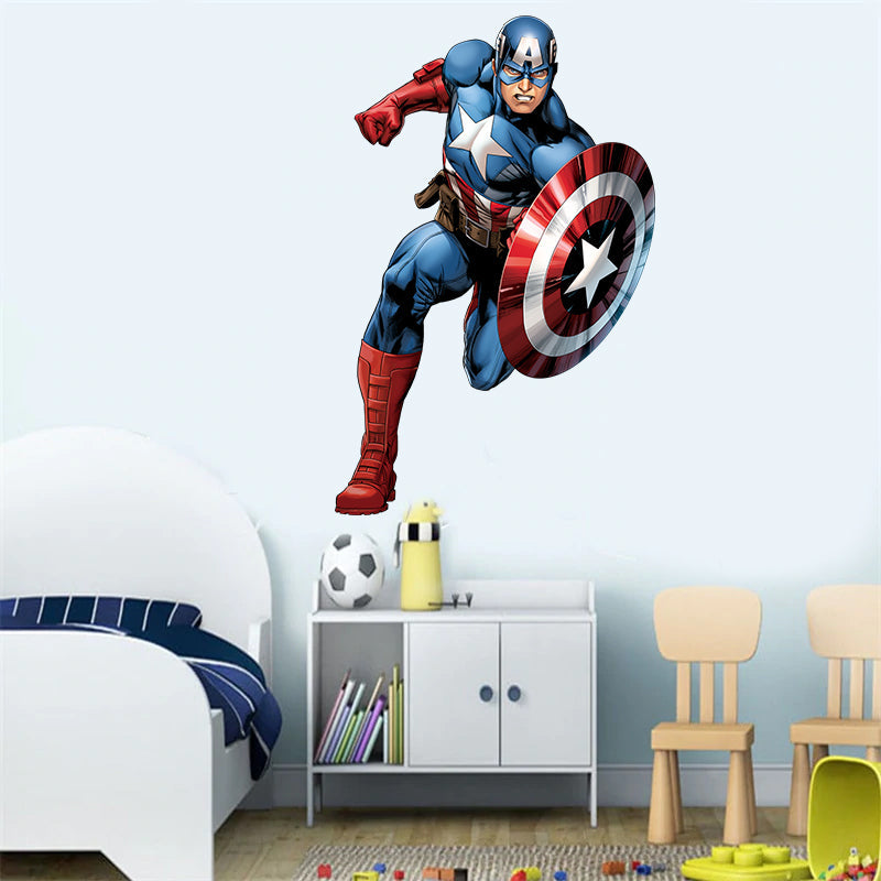 מדבקות קיר גדולות דגם קפטן אמריקה 2